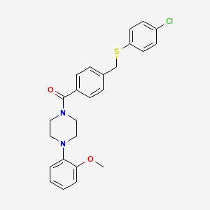molecular formula C25H25ClN2O2S B5053380 1-(4-{[(4-CHLOROPHENYL)SULFANYL]METHYL}BENZOYL)-4-(2-METHOXYPHENYL)PIPERAZINE 