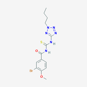 molecular formula C14H17BrN6O2S B505346 N-(3-bromo-4-methoxybenzoyl)-N'-(2-butyl-2H-tetraazol-5-yl)thiourea 