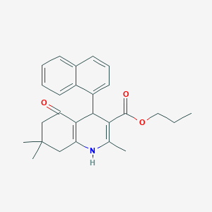 molecular formula C26H29NO3 B5053573 Propyl 2,7,7-trimethyl-4-(naphthalen-1-yl)-5-oxo-1,4,5,6,7,8-hexahydroquinoline-3-carboxylate 
