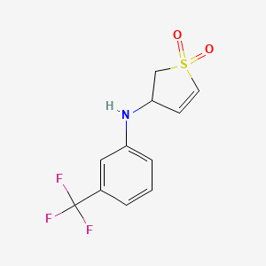 molecular formula C11H10F3NO2S B5053575 N-(1,1-dioxido-2,3-dihydrothien-3-yl)-N-[3-(trifluoromethyl)phenyl]amine CAS No. 6110-32-3