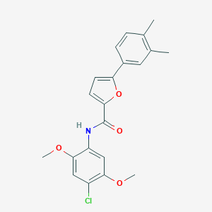 molecular formula C21H20ClNO4 B505358 N-(4-chloro-2,5-dimethoxyphenyl)-5-(3,4-dimethylphenyl)furan-2-carboxamide 