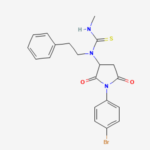 molecular formula C20H20BrN3O2S B5053597 1-[1-(4-Bromophenyl)-2,5-dioxopyrrolidin-3-yl]-3-methyl-1-(2-phenylethyl)thiourea 