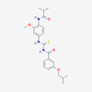 molecular formula C23H29N3O4S B505363 N-[4-({[(3-isobutoxybenzoyl)amino]carbothioyl}amino)-2-methoxyphenyl]-2-methylpropanamide 