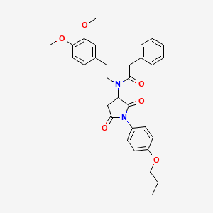 molecular formula C31H34N2O6 B5053637 N-[2-(3,4-dimethoxyphenyl)ethyl]-N-[2,5-dioxo-1-(4-propoxyphenyl)pyrrolidin-3-yl]-2-phenylacetamide 