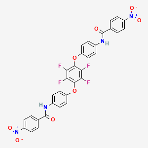 molecular formula C32H18F4N4O8 B5053680 N,N'-[(2,3,5,6-tetrafluoro-1,4-phenylene)bis(oxy-4,1-phenylene)]bis(4-nitrobenzamide) 