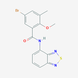 molecular formula C15H12BrN3O2S B505373 N-(2,1,3-benzothiadiazol-4-yl)-5-bromo-2-methoxy-3-methylbenzamide 