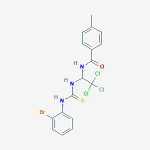 molecular formula C17H15BrCl3N3OS B5053743 N-[1-({[(2-bromophenyl)amino]carbonothioyl}amino)-2,2,2-trichloroethyl]-4-methylbenzamide 