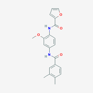 molecular formula C21H20N2O4 B505386 N-{4-[(3,4-dimethylbenzoyl)amino]-2-methoxyphenyl}-2-furamide 