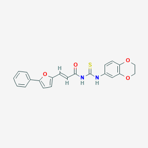 molecular formula C22H18N2O4S B505387 N-(2,3-dihydro-1,4-benzodioxin-6-yl)-N'-[3-(5-phenyl-2-furyl)acryloyl]thiourea 
