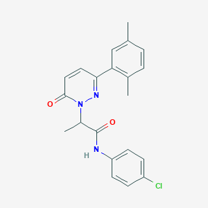 molecular formula C21H20ClN3O2 B5053874 N-(4-chlorophenyl)-2-[3-(2,5-dimethylphenyl)-6-oxopyridazin-1(6H)-yl]propanamide 
