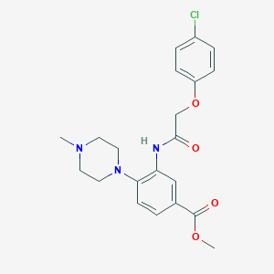 molecular formula C21H24ClN3O4 B505388 methyl 3-{[(4-chlorophenoxy)acetyl]amino}-4-(4-methyl-1-piperazinyl)benzoate CAS No. 847482-11-5