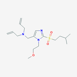 molecular formula C18H31N3O3S B5053904 N-[[3-(2-methoxyethyl)-2-(3-methylbutylsulfonyl)imidazol-4-yl]methyl]-N-prop-2-enylprop-2-en-1-amine 