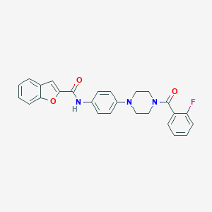 N-{4-[4-(2-fluorobenzoyl)-1-piperazinyl]phenyl}-1-benzofuran-2-carboxamide