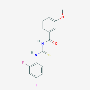 molecular formula C15H12FIN2O2S B505396 N-[(2-fluoro-4-iodophenyl)carbamothioyl]-3-methoxybenzamide 