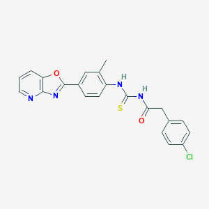 2-(4-chlorophenyl)-N-{[2-methyl-4-([1,3]oxazolo[4,5-b]pyridin-2-yl)phenyl]carbamothioyl}acetamide