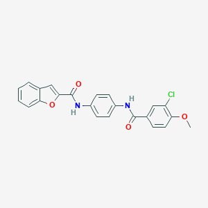 molecular formula C23H17ClN2O4 B505406 N-[4-[(3-chloro-4-methoxybenzoyl)amino]phenyl]-1-benzofuran-2-carboxamide 