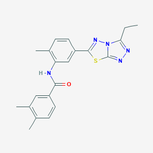 N-[5-(3-ethyl[1,2,4]triazolo[3,4-b][1,3,4]thiadiazol-6-yl)-2-methylphenyl]-3,4-dimethylbenzamide