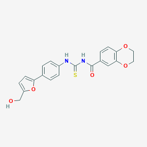 N-({4-[5-(hydroxymethyl)furan-2-yl]phenyl}carbamothioyl)-2,3-dihydro-1,4-benzodioxine-6-carboxamide