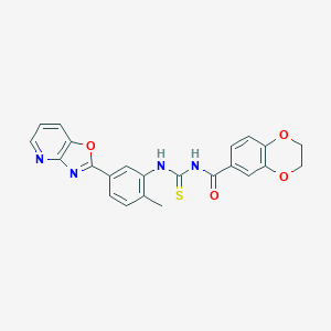 N-{[2-methyl-5-([1,3]oxazolo[4,5-b]pyridin-2-yl)phenyl]carbamothioyl}-2,3-dihydro-1,4-benzodioxine-6-carboxamide