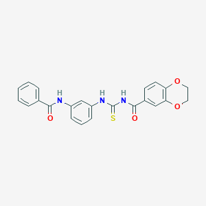 N-[3-({[(2,3-dihydro-1,4-benzodioxin-6-ylcarbonyl)amino]carbothioyl}amino)phenyl]benzamide