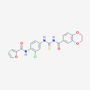N-({3-chloro-4-[(furan-2-ylcarbonyl)amino]phenyl}carbamothioyl)-2,3-dihydro-1,4-benzodioxine-6-carboxamide