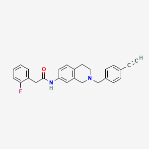 molecular formula C26H23FN2O B5054226 N-[2-[(4-ethynylphenyl)methyl]-3,4-dihydro-1H-isoquinolin-7-yl]-2-(2-fluorophenyl)acetamide 
