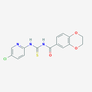 N-[(5-chloropyridin-2-yl)carbamothioyl]-2,3-dihydro-1,4-benzodioxine-6-carboxamide