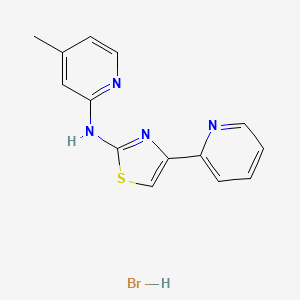 molecular formula C14H13BrN4S B5054348 N-(4-methylpyridin-2-yl)-4-pyridin-2-yl-1,3-thiazol-2-amine;hydrobromide 