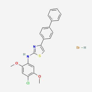 molecular formula C23H20BrClN2O2S B5054392 N-(4-chloro-2,5-dimethoxyphenyl)-4-(4-phenylphenyl)-1,3-thiazol-2-amine;hydrobromide 