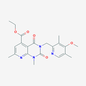 molecular formula C21H24N4O5 B5054468 ETHYL 3-[(4-METHOXY-3,5-DIMETHYLPYRIDIN-2-YL)METHYL]-1,7-DIMETHYL-2,4-DIOXO-1H,2H,3H,4H-PYRIDO[2,3-D]PYRIMIDINE-5-CARBOXYLATE 