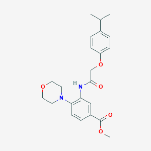 molecular formula C23H28N2O5 B505449 Methyl 3-{[(4-isopropylphenoxy)acetyl]amino}-4-(4-morpholinyl)benzoate 