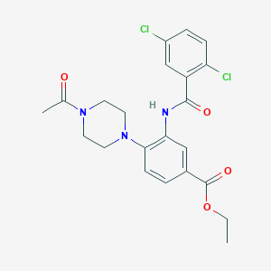 Ethyl 4-(4-acetyl-1-piperazinyl)-3-[(2,5-dichlorobenzoyl)amino]benzoate