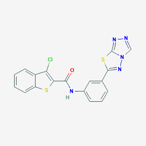 3-chloro-N-[3-([1,2,4]triazolo[3,4-b][1,3,4]thiadiazol-6-yl)phenyl]-1-benzothiophene-2-carboxamide