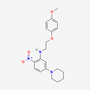 molecular formula C20H25N3O4 B5054565 N-[2-(4-methoxyphenoxy)ethyl]-2-nitro-5-(piperidin-1-yl)aniline 