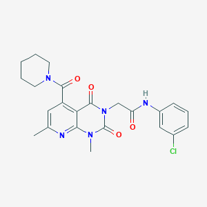 molecular formula C23H24ClN5O4 B5054597 N-(3-CHLOROPHENYL)-2-[1,7-DIMETHYL-2,4-DIOXO-5-(PIPERIDINE-1-CARBONYL)-1H,2H,3H,4H-PYRIDO[2,3-D]PYRIMIDIN-3-YL]ACETAMIDE 
