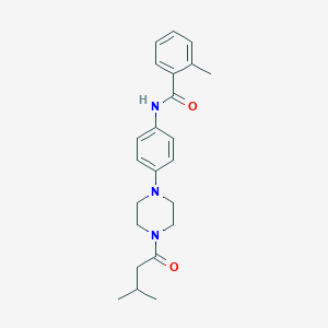 2-methyl-N-{4-[4-(3-methylbutanoyl)-1-piperazinyl]phenyl}benzamide