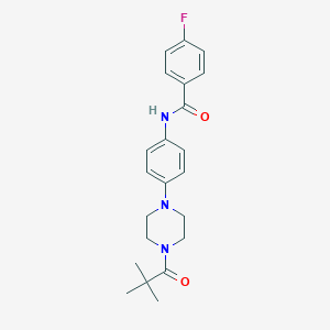 N-{4-[4-(2,2-dimethylpropanoyl)-1-piperazinyl]phenyl}-4-fluorobenzamide