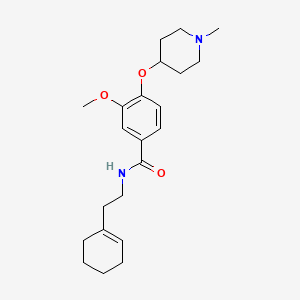 molecular formula C22H32N2O3 B5054643 N-[2-(1-cyclohexen-1-yl)ethyl]-3-methoxy-4-[(1-methyl-4-piperidinyl)oxy]benzamide 
