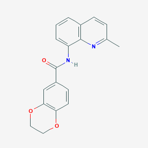 molecular formula C19H16N2O3 B505467 N-(2-methylquinolin-8-yl)-2,3-dihydro-1,4-benzodioxine-6-carboxamide 