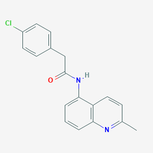 molecular formula C18H15ClN2O B505471 2-(4-chlorophenyl)-N-(2-methylquinolin-5-yl)acetamide 