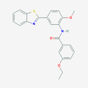 molecular formula C23H20N2O3S B505477 N-[5-(1,3-benzothiazol-2-yl)-2-methoxyphenyl]-3-ethoxybenzamide 