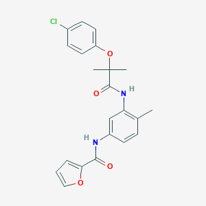 N-(3-{[2-(4-chlorophenoxy)-2-methylpropanoyl]amino}-4-methylphenyl)-2-furamide