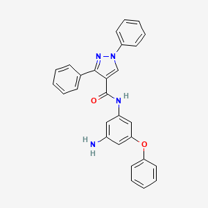 molecular formula C28H22N4O2 B5054792 N-(3-amino-5-phenoxyphenyl)-1,3-diphenyl-1H-pyrazole-4-carboxamide 