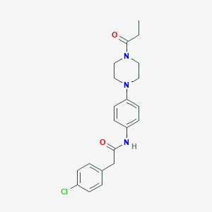 2-(4-chlorophenyl)-N-[4-(4-propionyl-1-piperazinyl)phenyl]acetamide