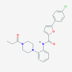 5-(4-chlorophenyl)-N-[2-(4-propanoylpiperazin-1-yl)phenyl]furan-2-carboxamide