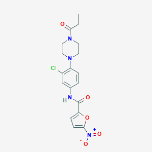 N-[3-chloro-4-(4-propanoylpiperazin-1-yl)phenyl]-5-nitrofuran-2-carboxamide