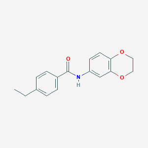 molecular formula C17H17NO3 B505497 N-(2,3-dihydro-1,4-benzodioxin-6-yl)-4-ethylbenzamide CAS No. 805287-65-4