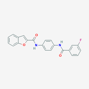 molecular formula C22H15FN2O3 B505498 N-[4-[(3-fluorobenzoyl)amino]phenyl]-1-benzofuran-2-carboxamide 