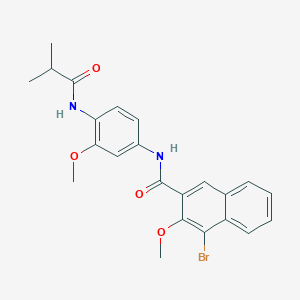 molecular formula C23H23BrN2O4 B505507 4-bromo-N-[4-(isobutyrylamino)-3-methoxyphenyl]-3-methoxy-2-naphthamide 