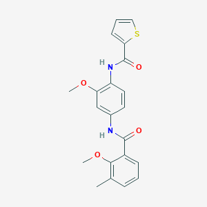 molecular formula C21H20N2O4S B505518 N-{2-methoxy-4-[(2-methoxy-3-methylbenzoyl)amino]phenyl}-2-thiophenecarboxamide 